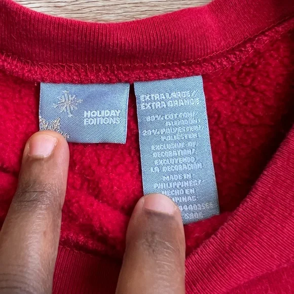 Holiday Editions  Christmas Embroidered Happy  Holidays Sweater Women’s Size XL - Picture 3 of 4